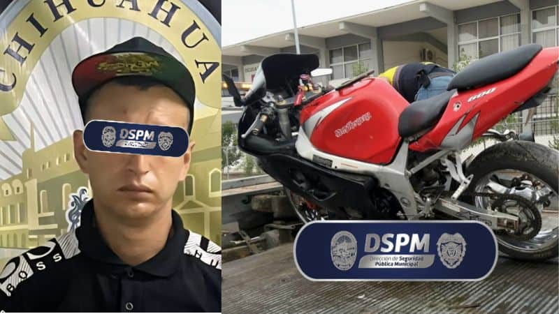 Investigadores municipales detienen a hombre en poder de motocicleta robada